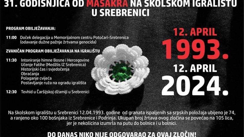Obilježavanje godišnjice od masakra na školskom igralištu u Srebrenici