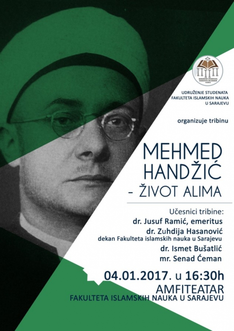 Danas tribina o Mehmedu Handžiću na Fakultetu islamskih nauka