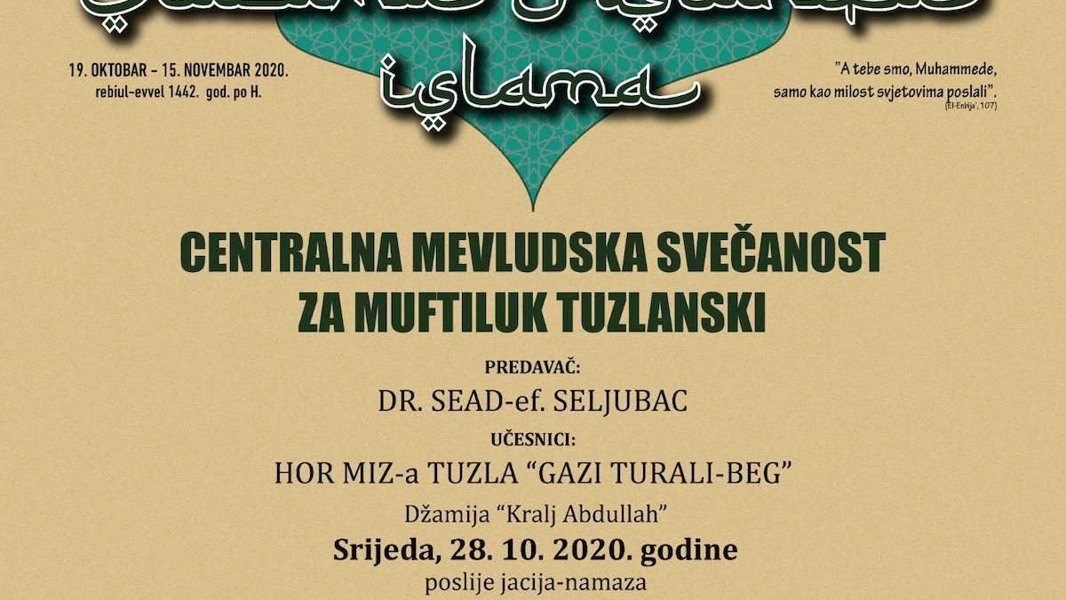 Centralna mevludska svečanost večeras u Tuzli
