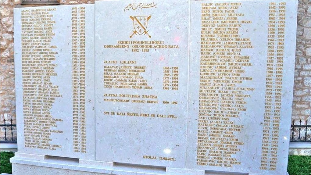 Stolac: Otkriven spomenik poginulim pripadnicima Armije BiH