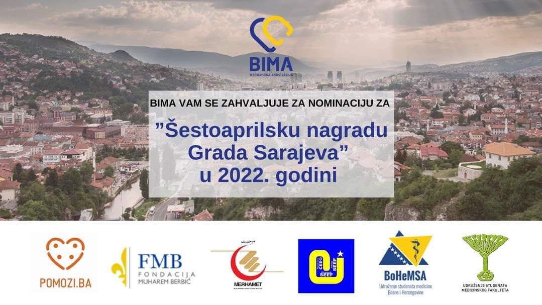 BIMA kandidat za Šestoaprilsku nagradu Grada Sarajeva: Naše naslijeđe je zadovoljstvo naših pacijenata