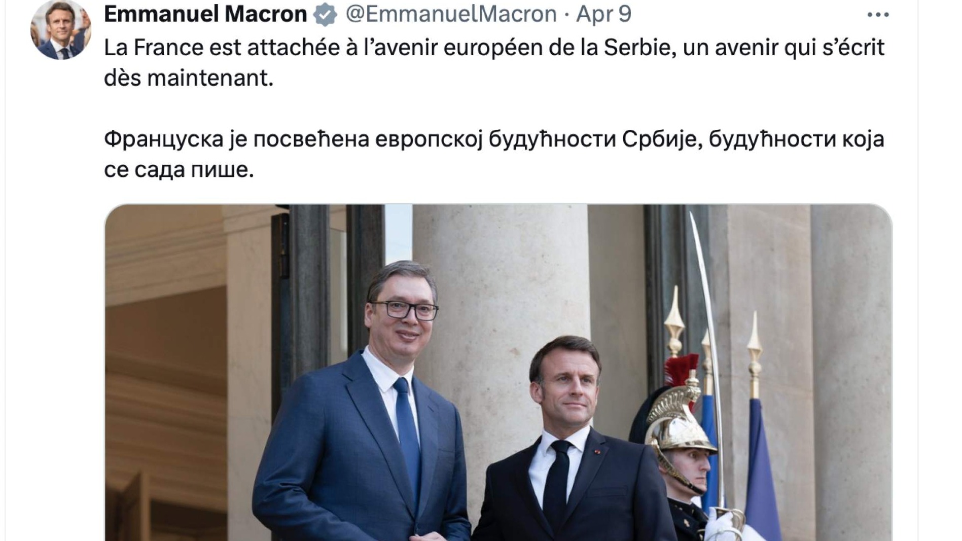 Macronova poruka Vučiću ćirilicom