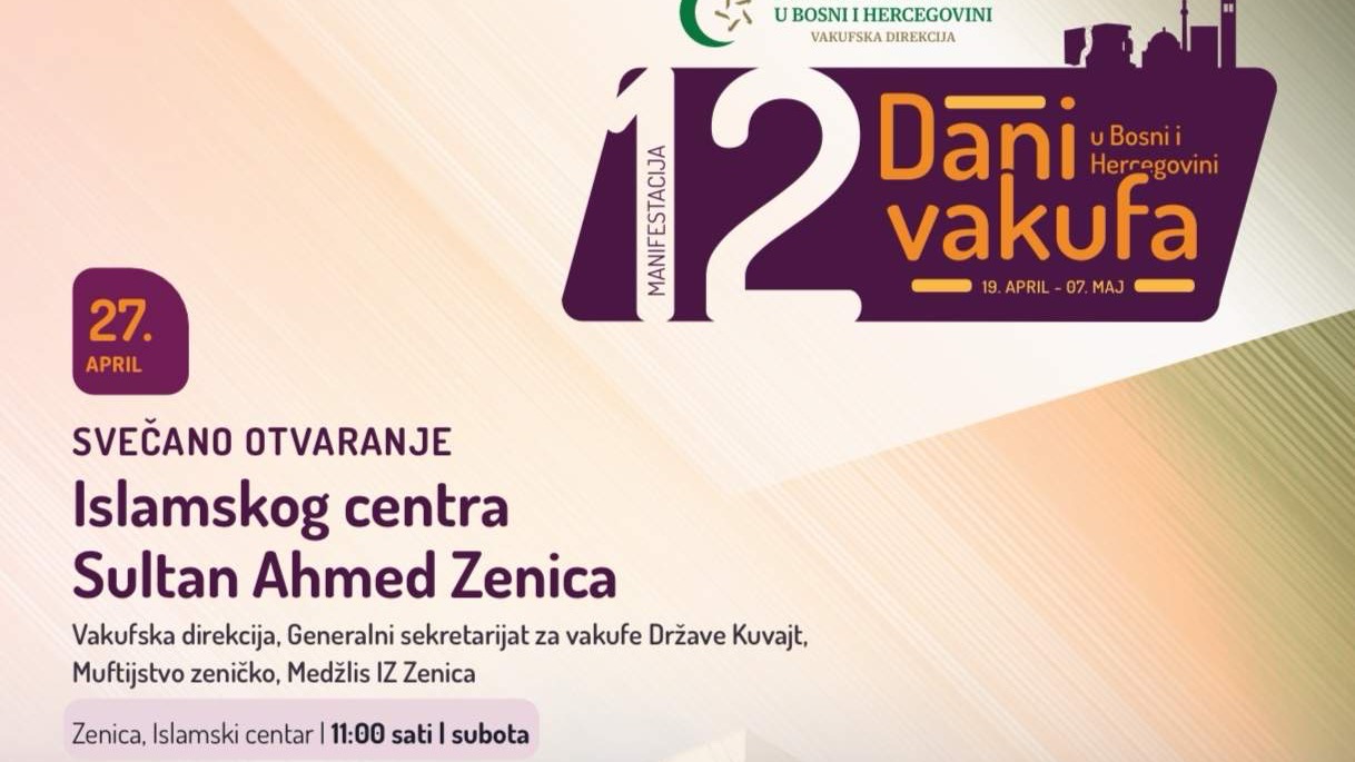 Sutra svečano otvaranje Islamskog centra “Sultan Ahmed” u Zenici
