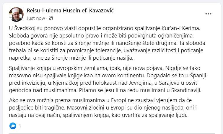 Reis.jpg - Reisul-ulema povodom spaljivanja Kur