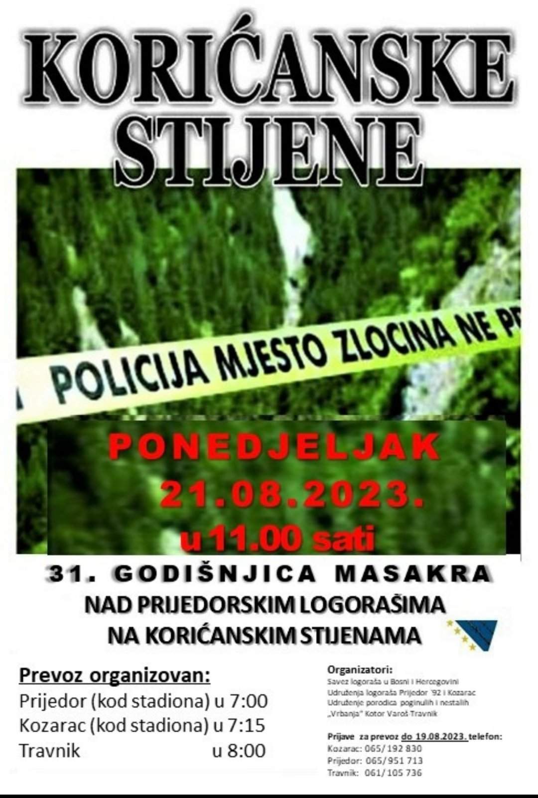 viber_slika_2023-08-15_00-07-20-287.jpg - Korićanske stijene, mjesto zločina Interventnog voda prijedorske policije nad Bošnjacima: Obilježavanje 31. godišnjice masakra
