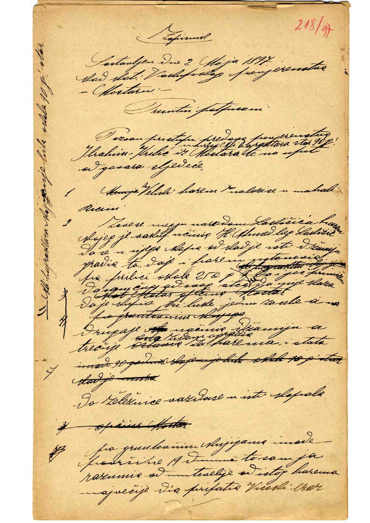 Zapisnik o saslušanju Ibrahima Krilića o Lakišića haremu -_page-0001.jpg - Rješenja lokaliteta Lakišića harema ključno pitanje za budućnost Mostara